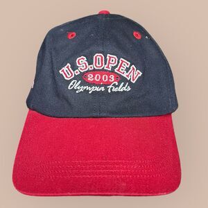 Vintage 2003 US Open Olympia Fields Golf Hat  USA Navy Red Embroidered